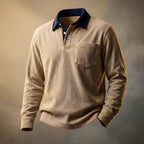 Fine Corduroy Long Sleeve Polo