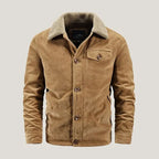 Sherpa-Lined Button-Up Corduroy Jacket