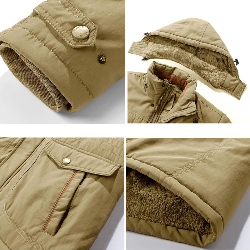 Fleece-Lined Wool Blend Winter Parka