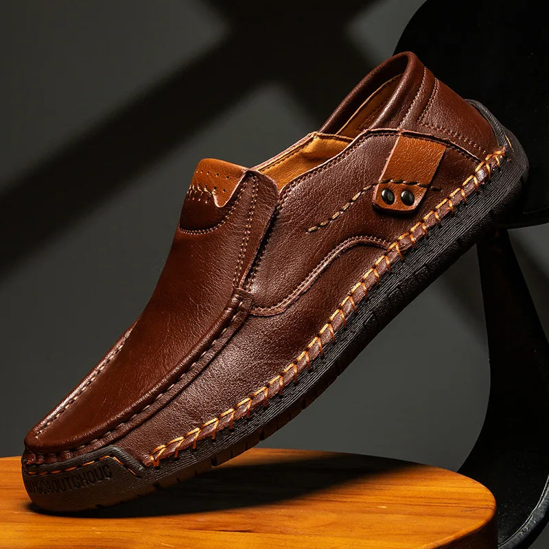 Padded Leather Slip-On Loafers