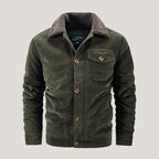 Sherpa-Lined Button-Up Corduroy Jacket