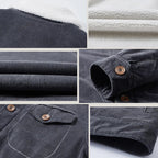 Sherpa-Lined Button-Up Corduroy Jacket