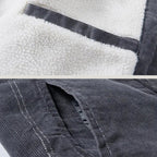 Sherpa-Lined Button-Up Corduroy Jacket