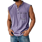 Vintage Washed Henley Tank Top
