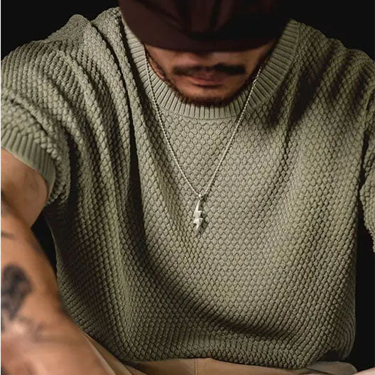 Textured Vintage Knit T-Shirt