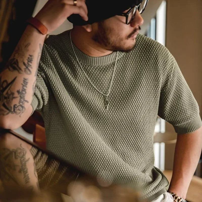 Textured Vintage Knit T-Shirt