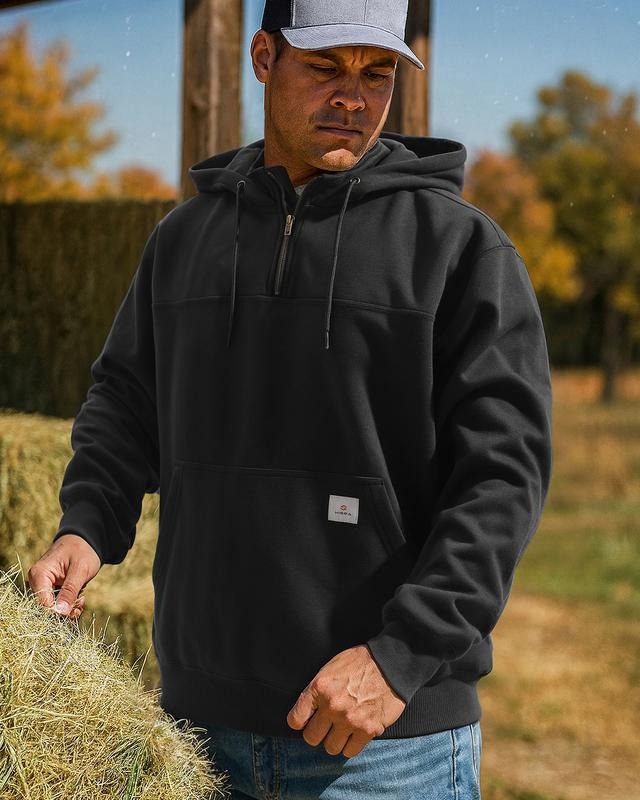 Water-Repellent Half-Zip Work Hoodie