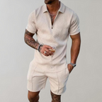 Patterned Polo and Shorts Set