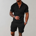 Patterned Polo and Shorts Set