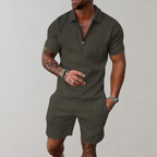 Patterned Polo and Shorts Set