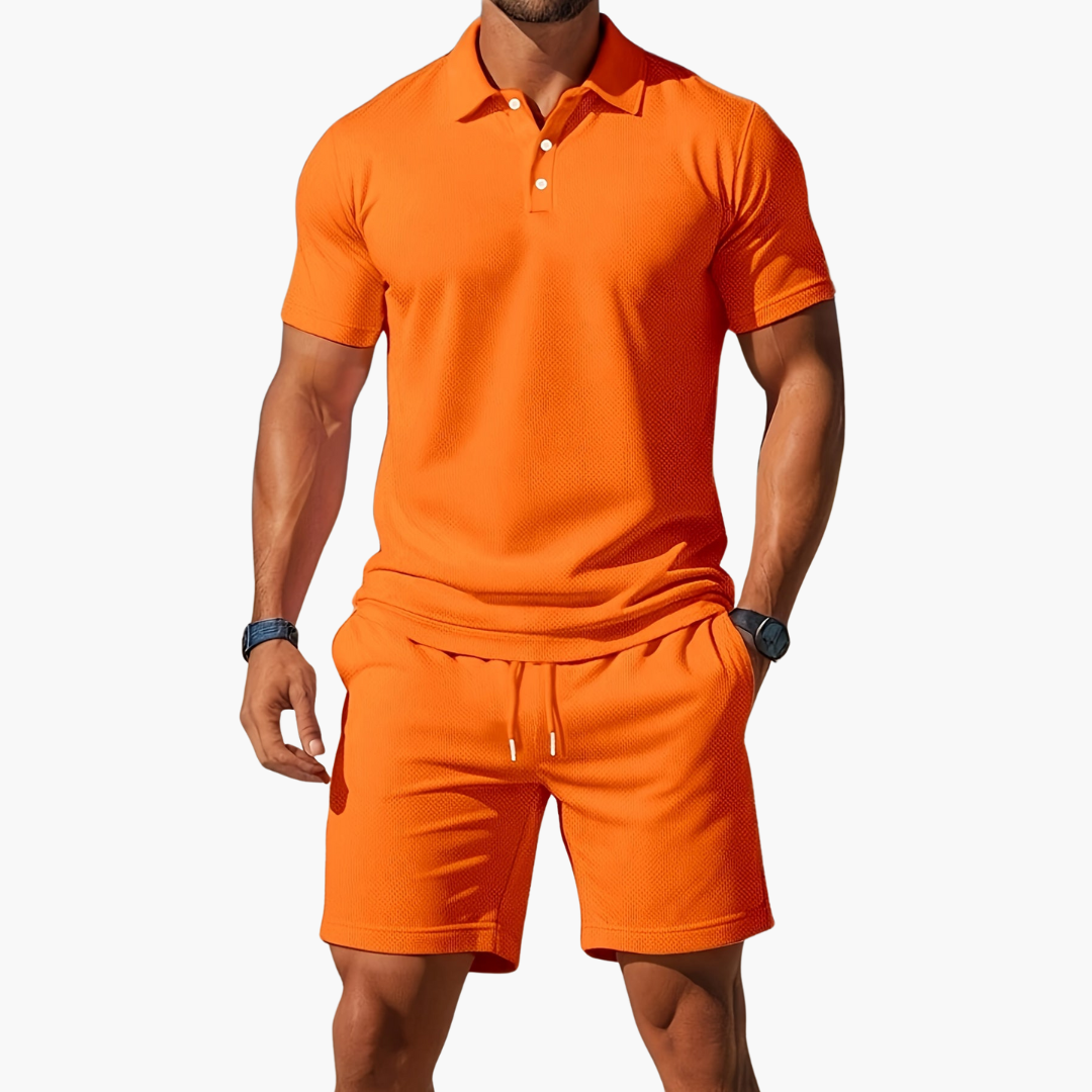 Cotton Polo and Shorts Set