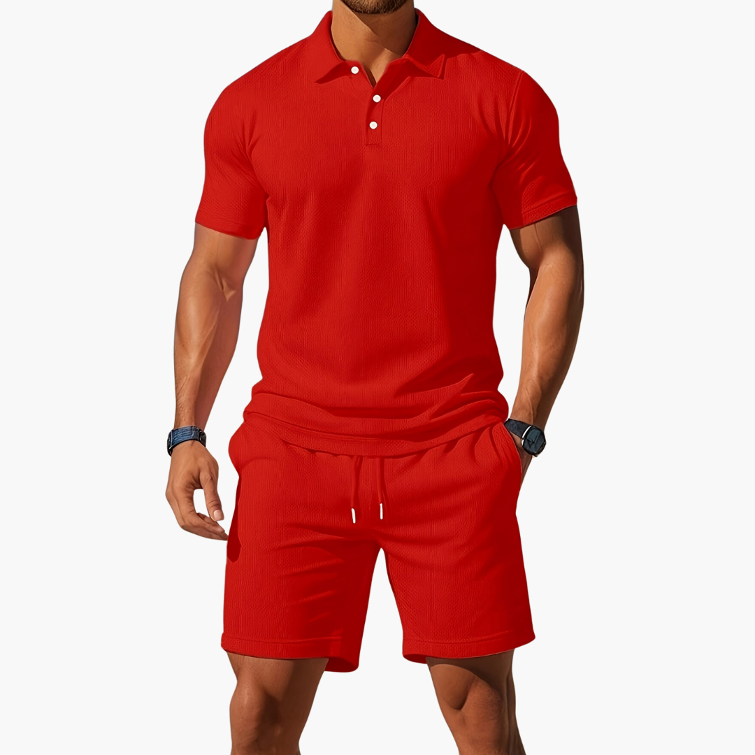 Cotton Polo and Shorts Set