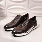 Padded Full-Grain Leather Sneaker