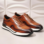 Padded Full-Grain Leather Sneaker