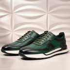 Padded Full-Grain Leather Sneaker