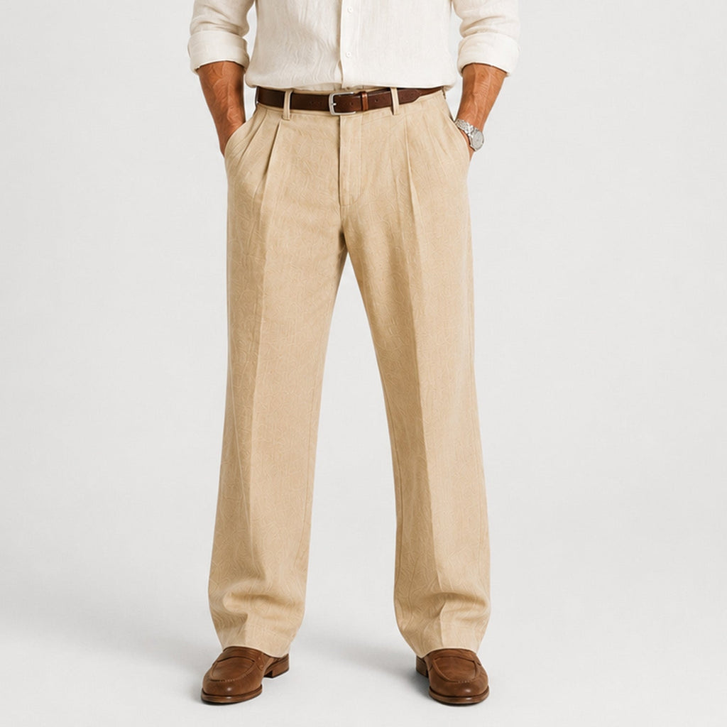 Men's Straight Leg Linen Trousers
