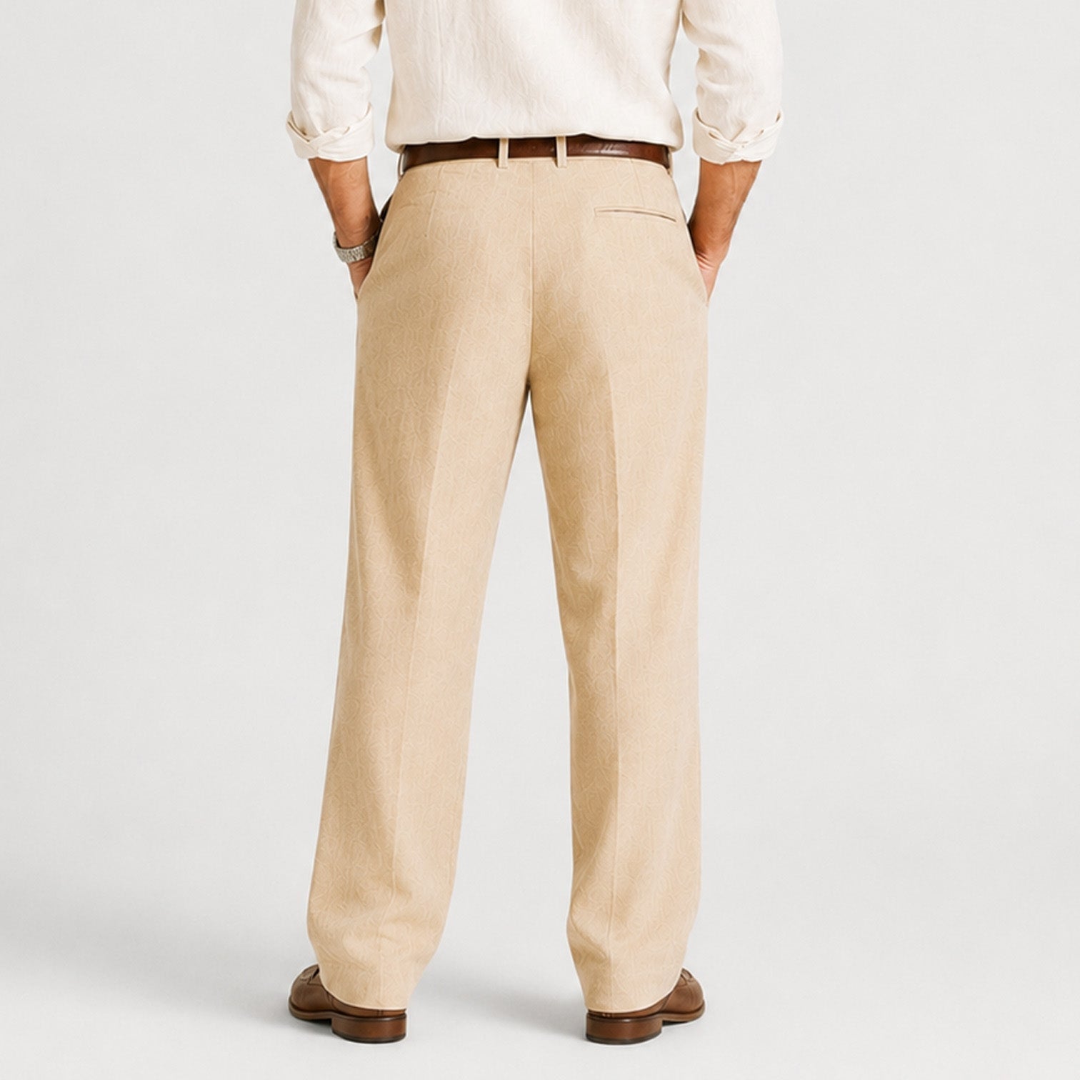 Men's Straight Leg Linen Trousers