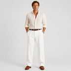 Men's Straight Leg Linen Trousers