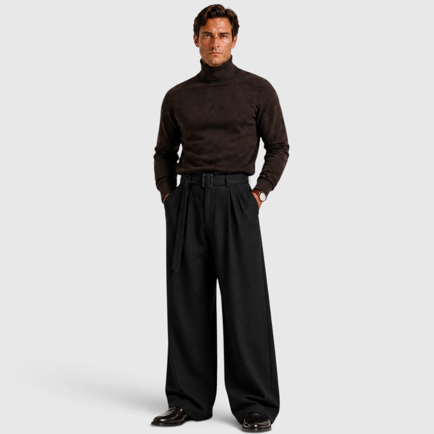 Pleated Business Suit Trousers