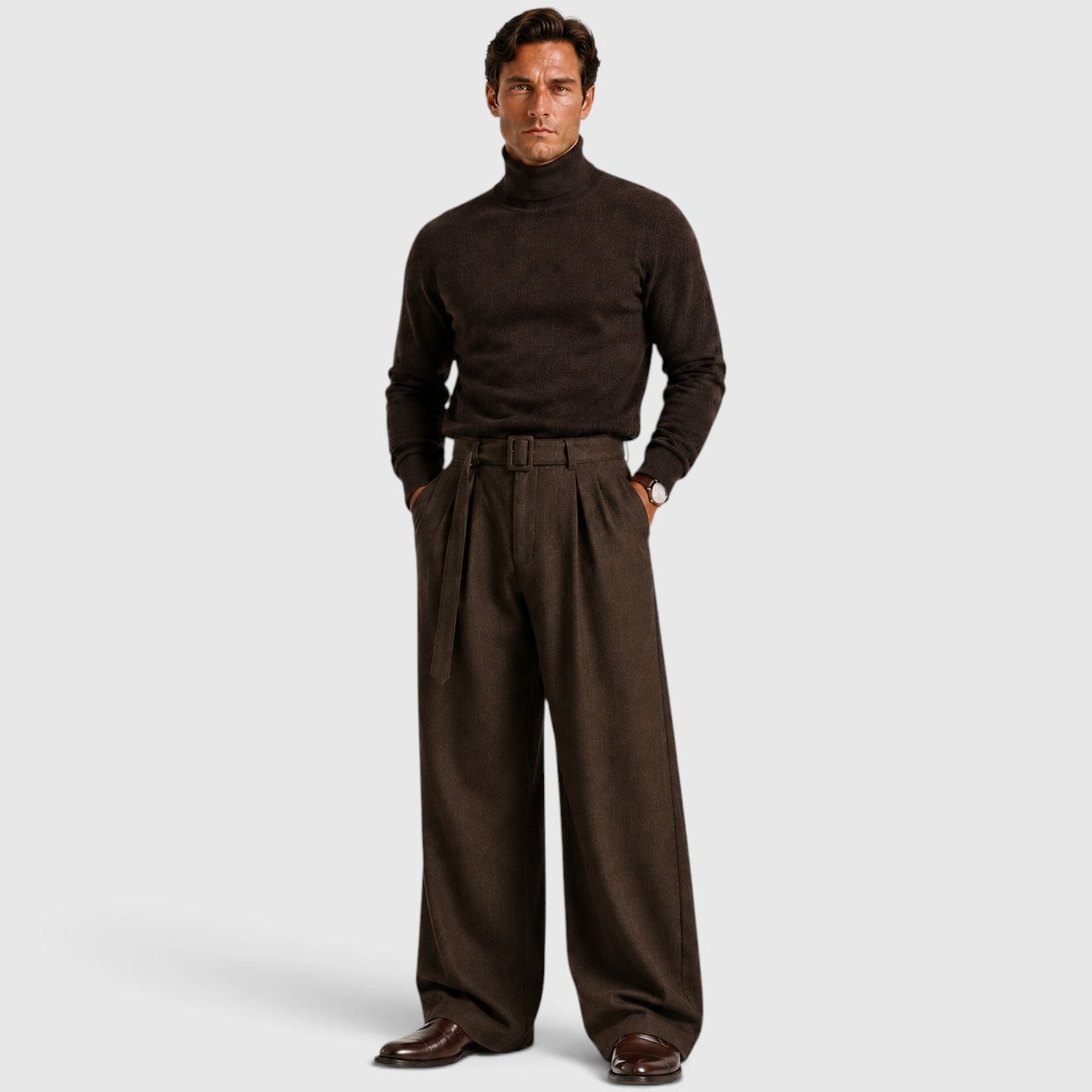 Pleated Business Suit Trousers