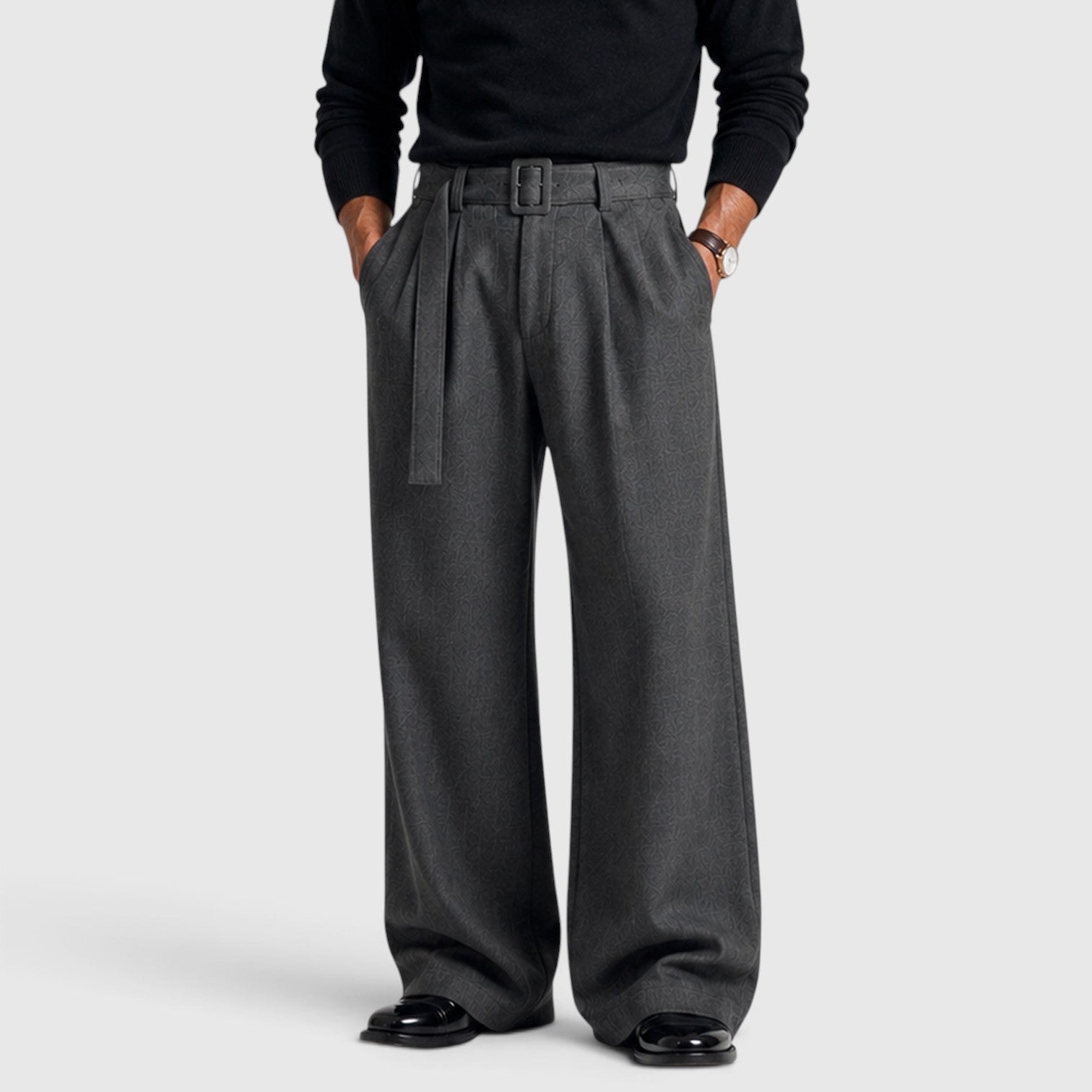 Pleated Business Suit Trousers