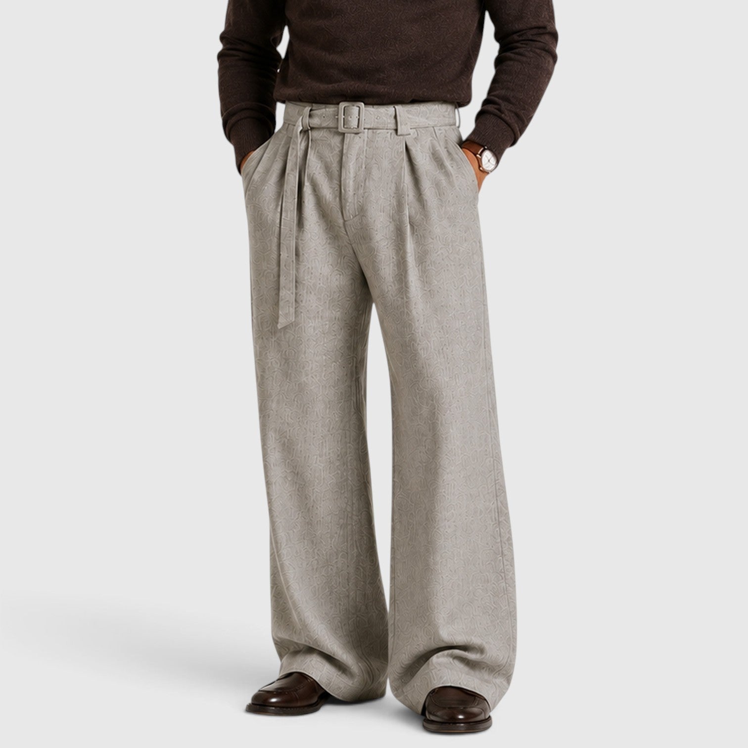 Pleated Business Suit Trousers