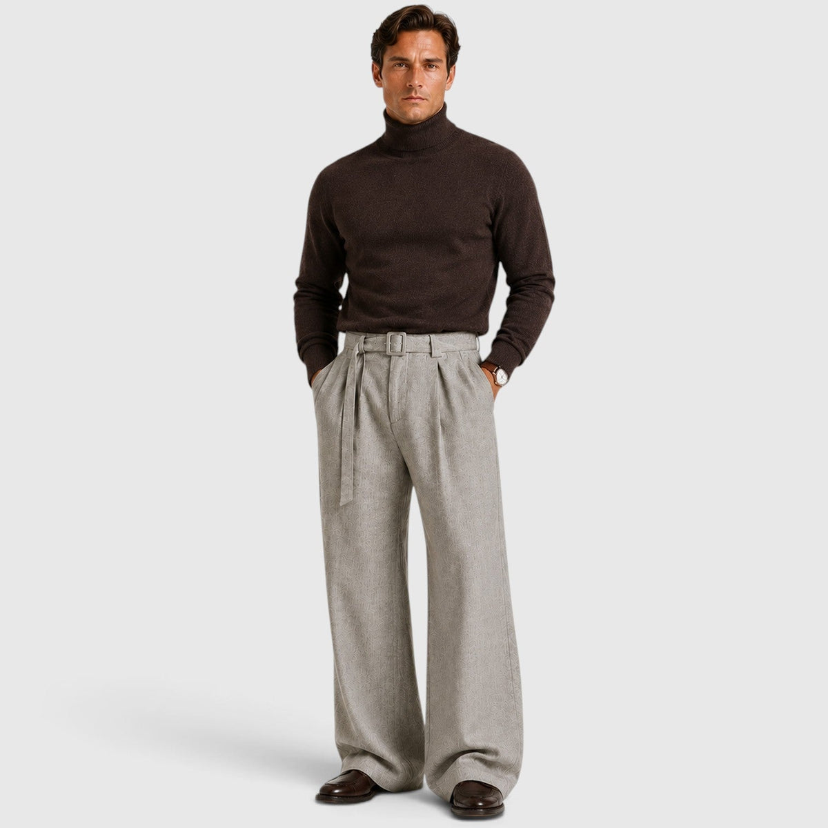 Pleated Business Suit Trousers