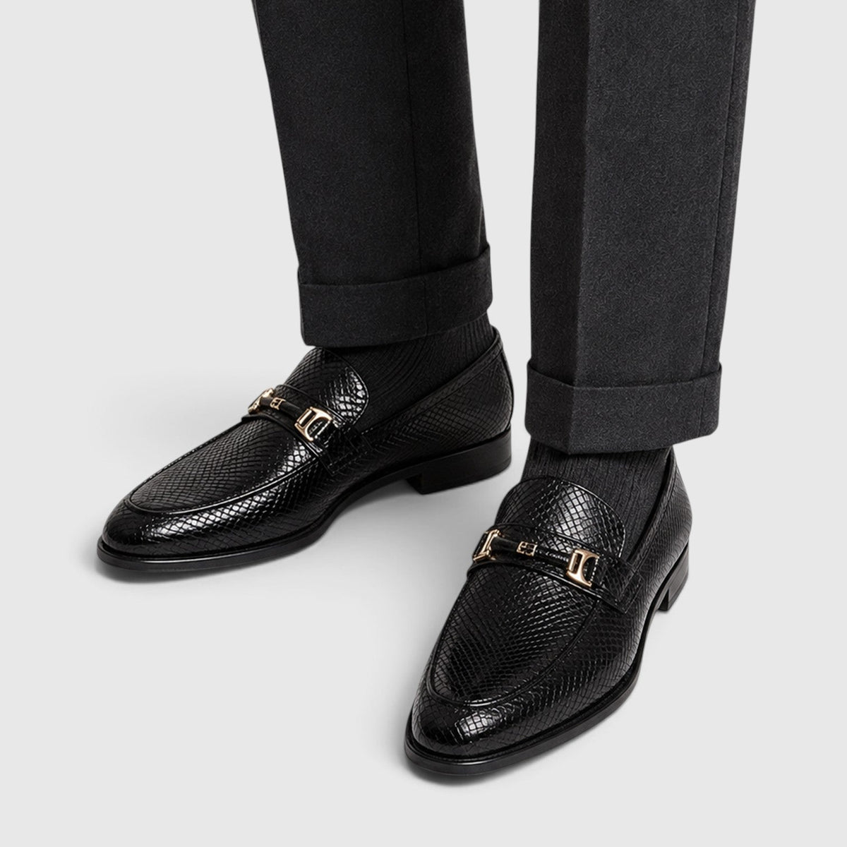 Pointed-Toe Leather Loafers