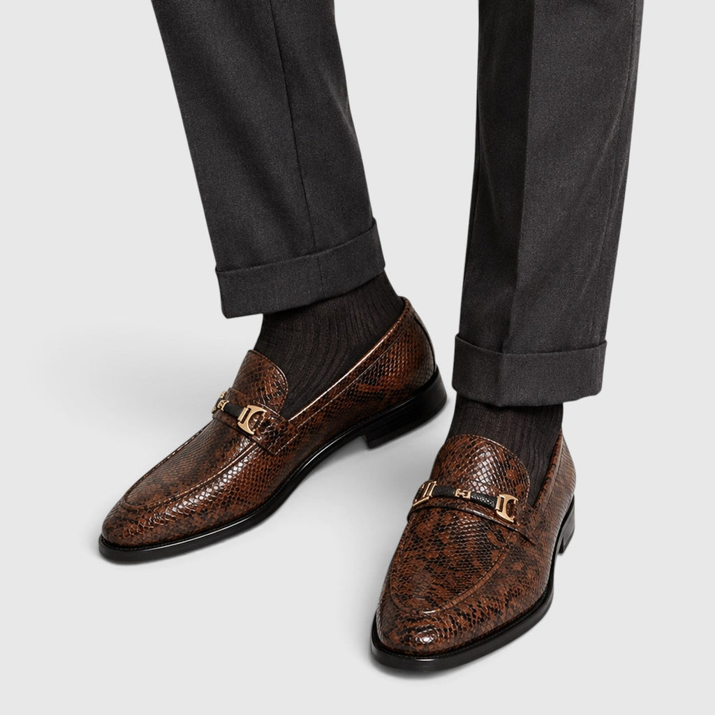 Pointed-Toe Leather Loafers