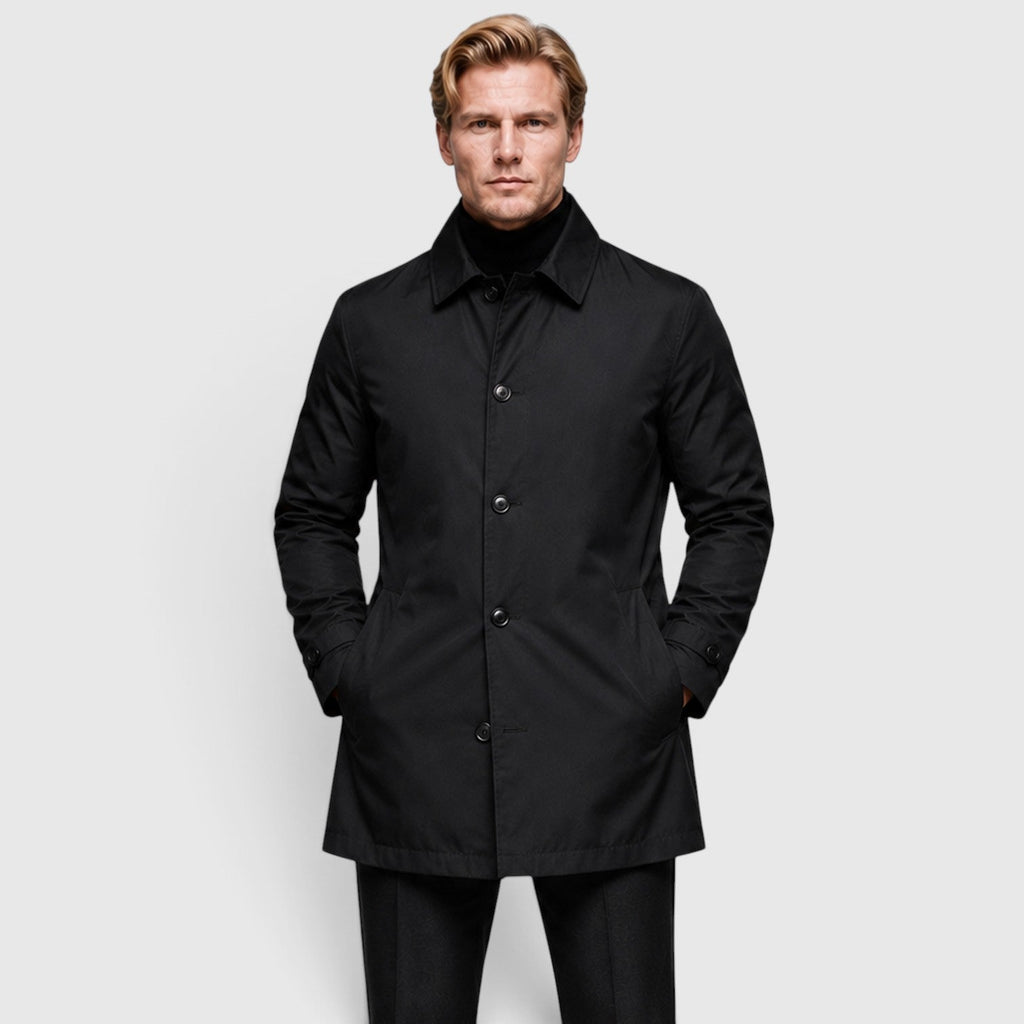Water-Repellent Belted Trench Coat