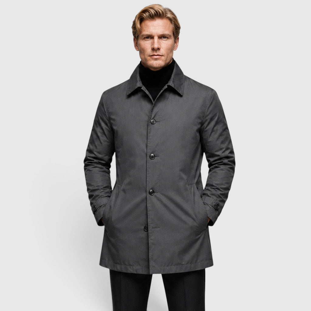 Water-Repellent Belted Trench Coat