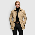 Water-Repellent Belted Trench Coat