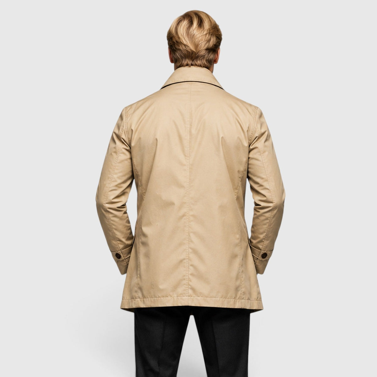 Water-Repellent Belted Trench Coat