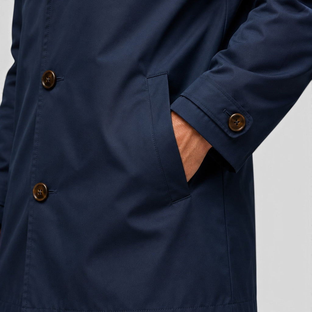Water-Repellent Belted Trench Coat