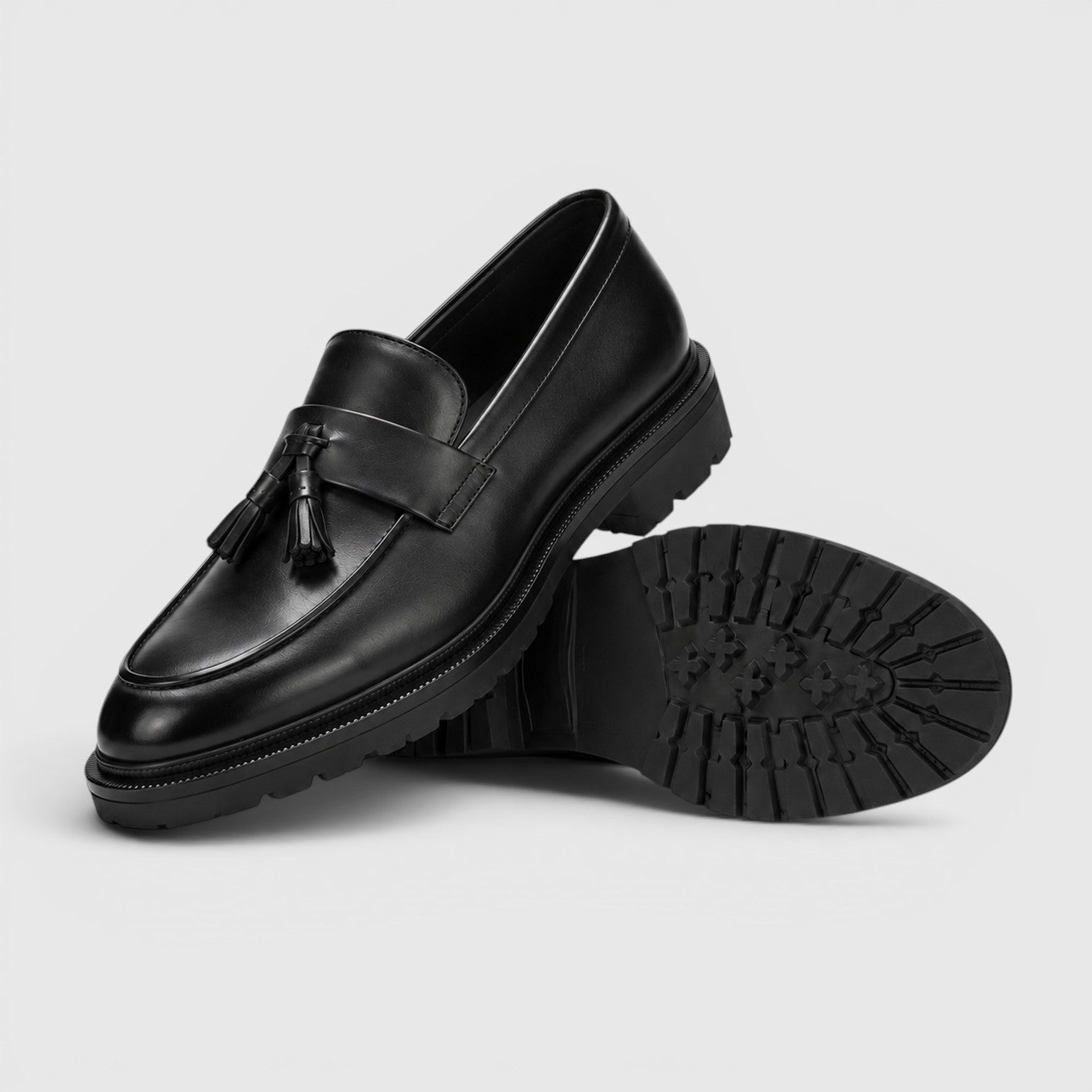 Padded Tassel Leather Loafers