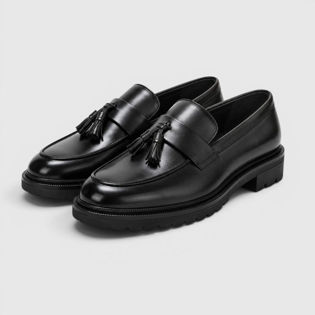 Padded Tassel Leather Loafers