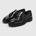 Padded Tassel Leather Loafers