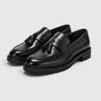 Padded Tassel Leather Loafers
