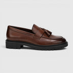 Padded Tassel Leather Loafers