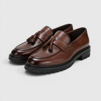 Padded Tassel Leather Loafers