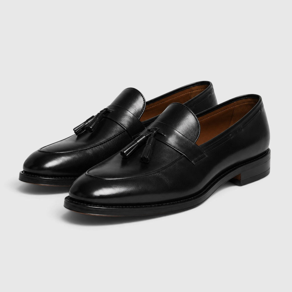 Tassel Leather Slip-On Loafers