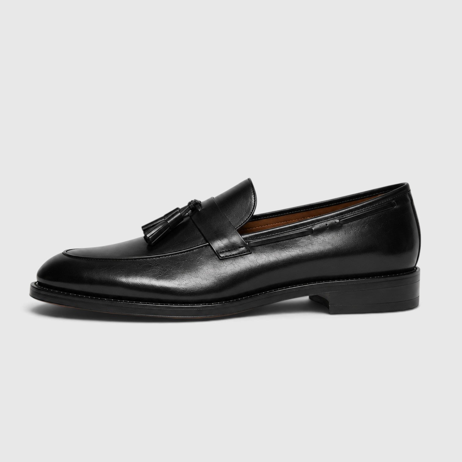 Tassel Leather Slip-On Loafers