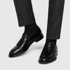 Tassel Leather Slip-On Loafers