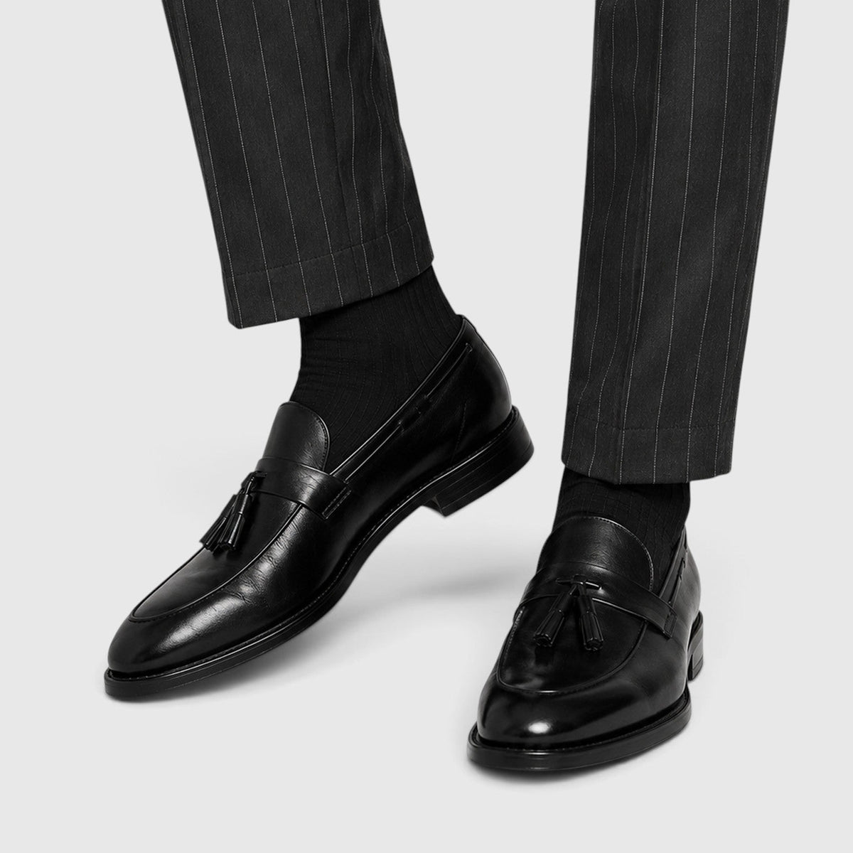 Tassel Leather Slip-On Loafers