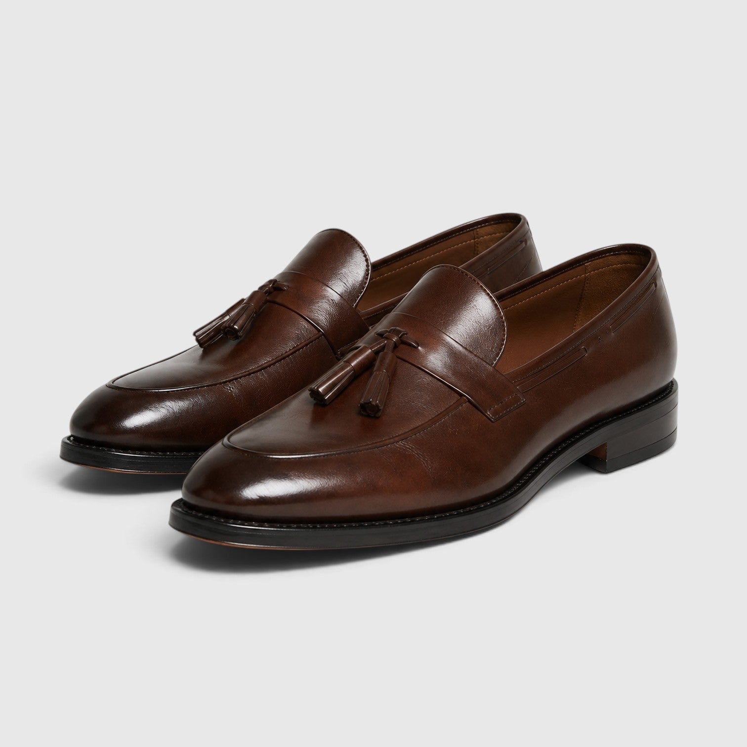 Tassel Leather Slip-On Loafers