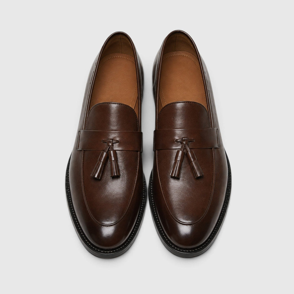 Tassel Leather Slip-On Loafers