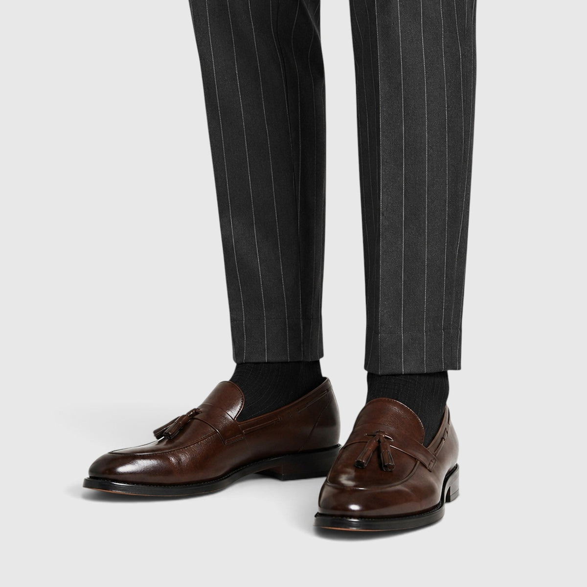Tassel Leather Slip-On Loafers