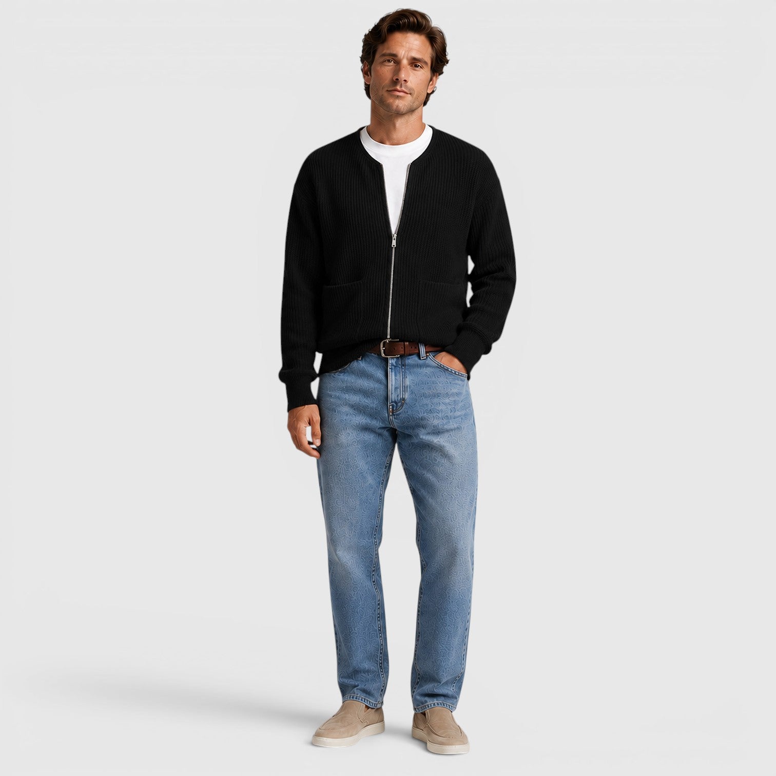 Zip Cardigan with Side Pockets