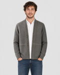 Men's Wool Plaid Knit Cardigan - Secranzo