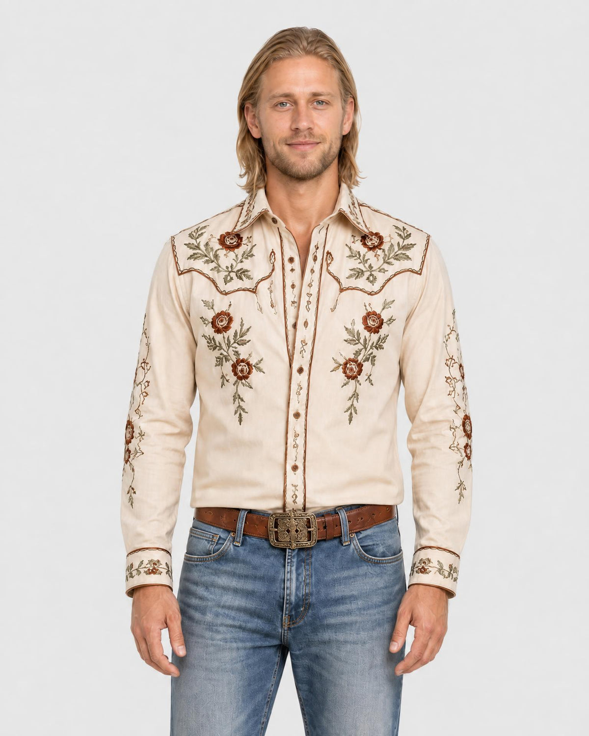 Men's Western Style Button Up Shirt - Secranzo
